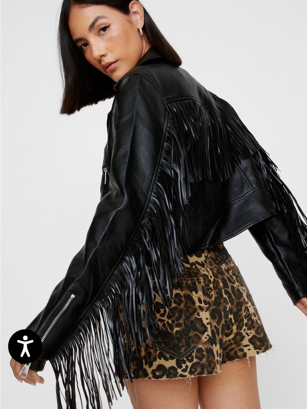 Nasty Gal Faux Leather Fringe Jacket - SOLD OUT